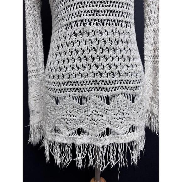 Rue21 Womens Crochet Boho Long Sleeve Top Festival Beachy Fairycore XS - Picture 4 of 9